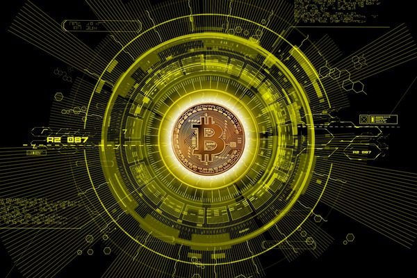 Abstract visualization of private cryptocurrency routing between wallets